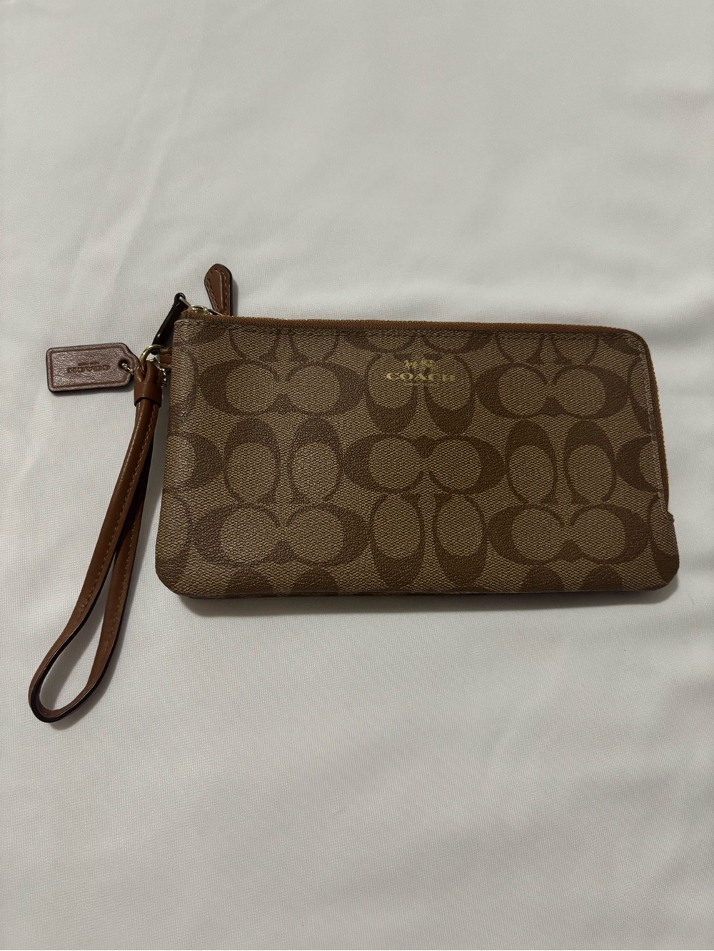 Coach Signature Double Zip Wristlet